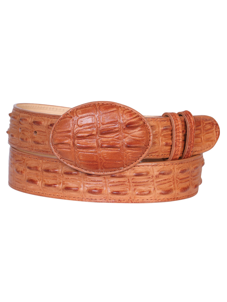El Señor de los Cielos Cowboy Belt – Imitation Alligator Tail Cognac – Style 685