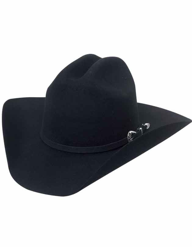 El General 50X Wool Cowboy Hat – Black – Style "Marlboro" 23084