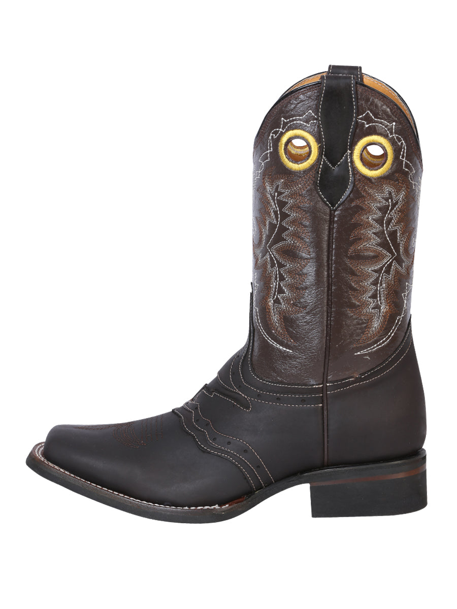 El General Men’s Leather Cowboy Boot – Dark Brown – Style 33311