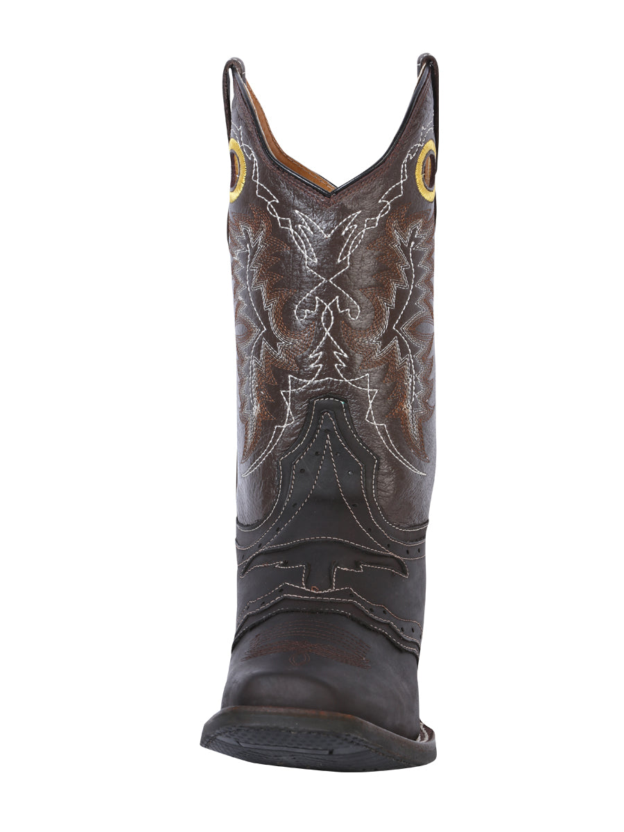 El General Men’s Leather Cowboy Boot – Dark Brown – Style 33311