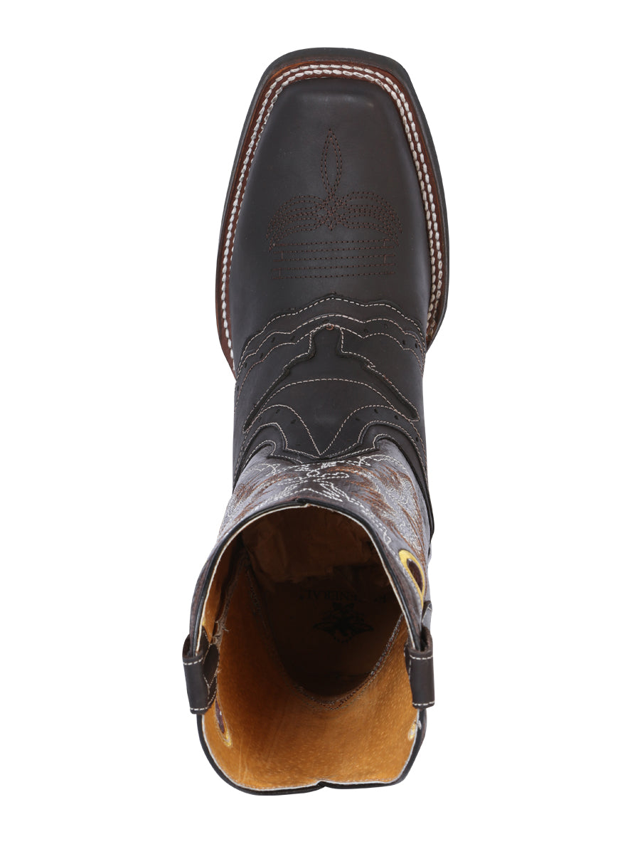 El General Men’s Leather Cowboy Boot – Dark Brown – Style 33311