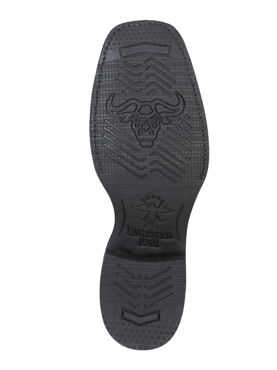 El General Men's Leather Cowboy Boot – Black – Style 34313