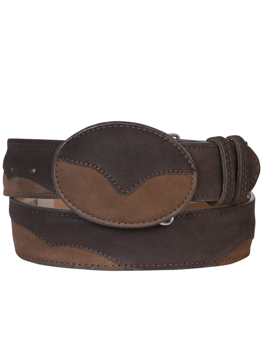 Cowboy Belt - El General - Leather Nobuck Choco 41108