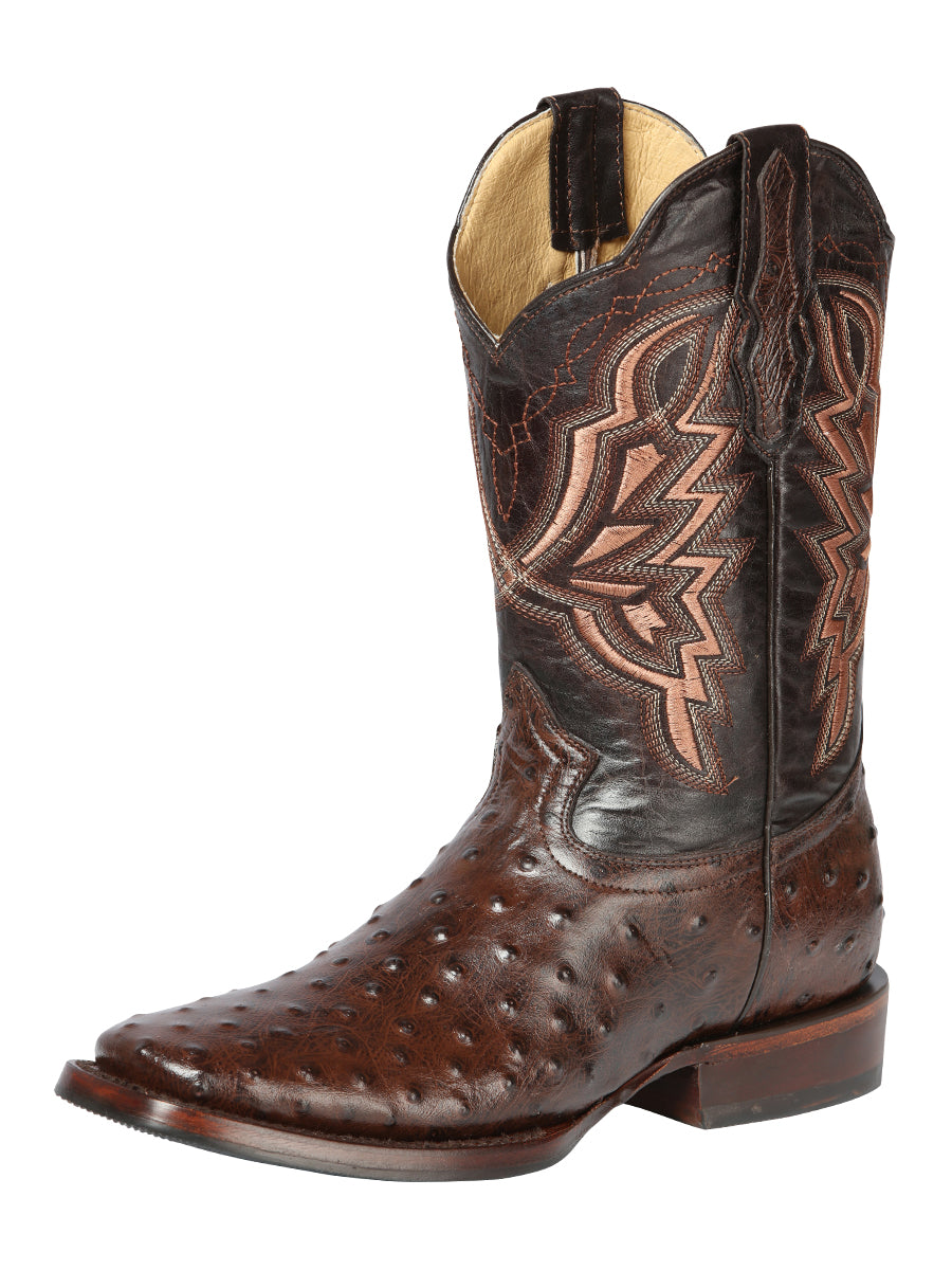 El General Rodeo Boot- Imit Avestruz - Brown 44665