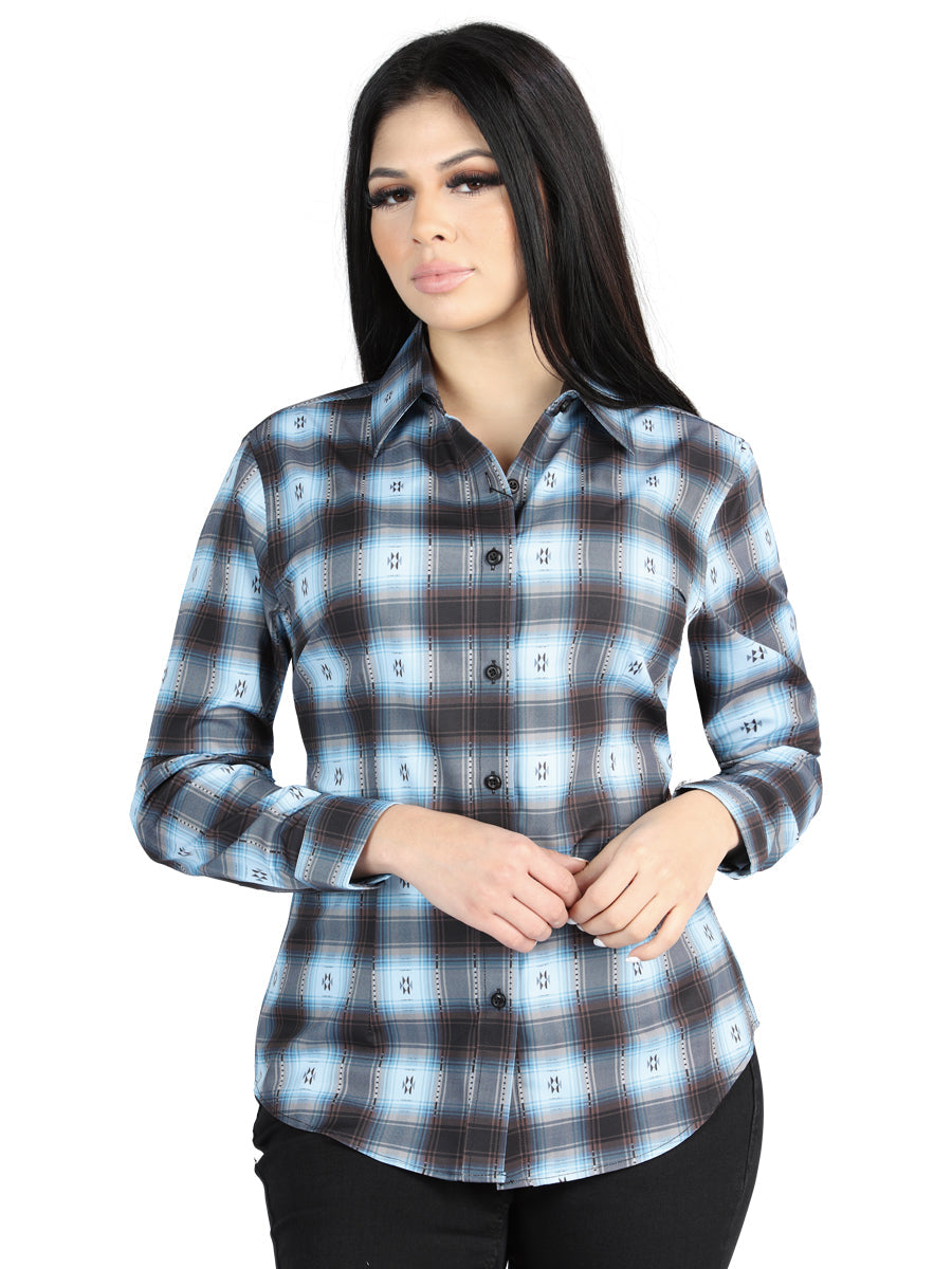 El General - Casual Long-Sleeve Shirt - Black/Beige 44719