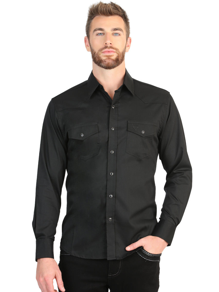 El General Men’s Long Sleeve Western Shirt - Black Stretch
45612