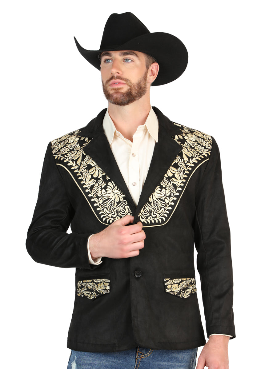 El General Men’s Suede Western Embroidered Blazer - Black
45647