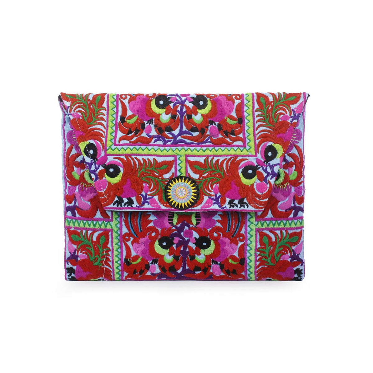 Boho Style Embroidered Clutch Bag - Thailand