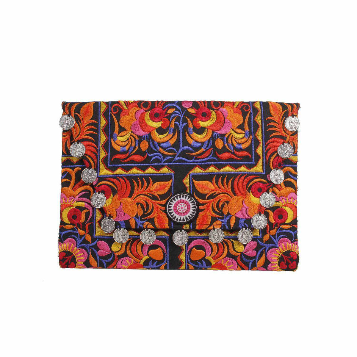 Hmong Embroidered Carnival Coin Clutch | iPad Bag - Thailand