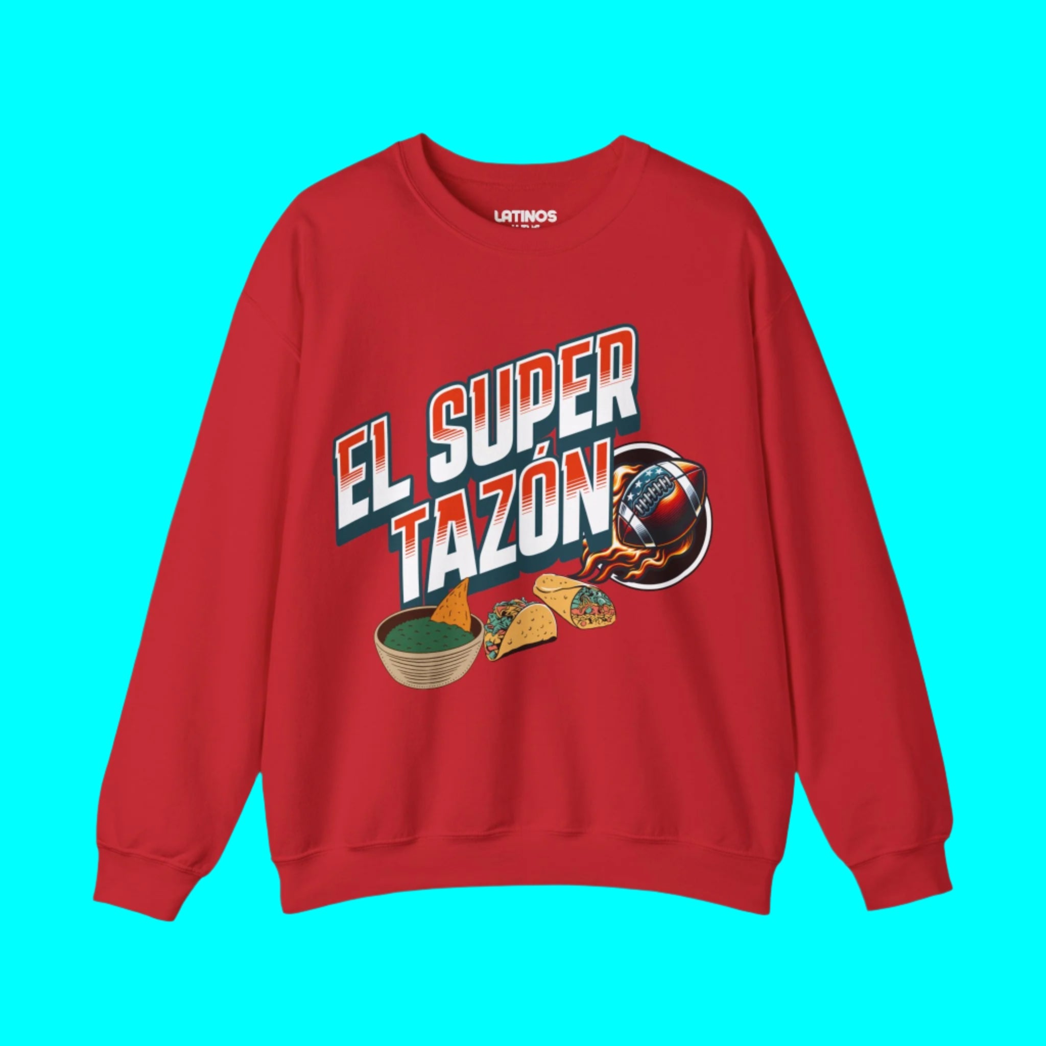 Sudadera con cuello redondo y forro polar de El Super Tazón Football | Divertida y viral, deportes latinos | 3 colores