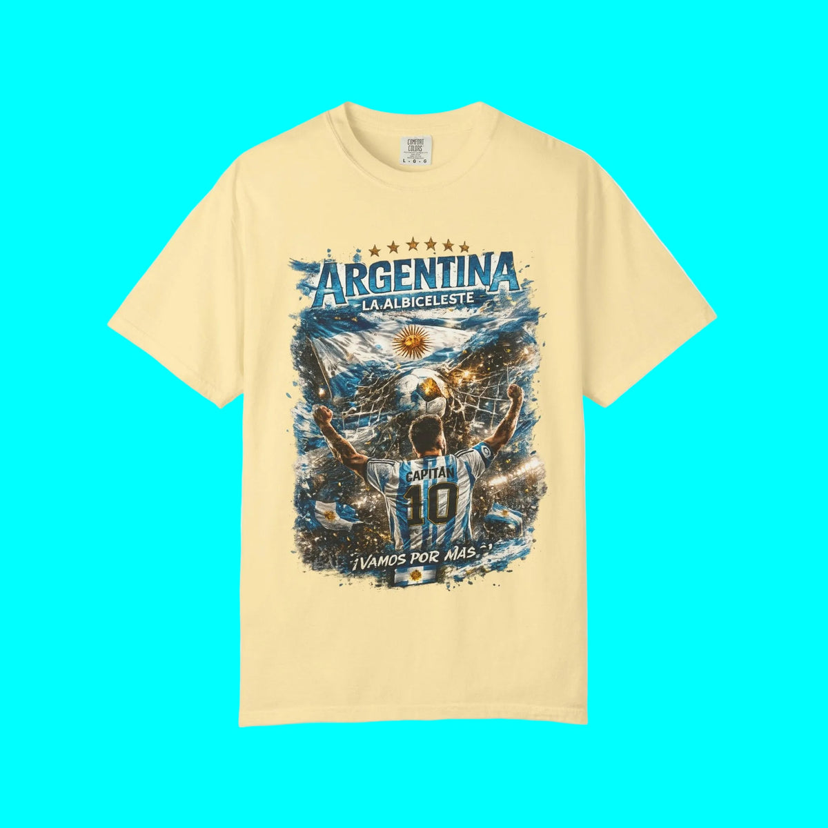 Viva Argentina LA ALBICELESTE 2026 Soccer Fan T-shirt | World Knockout Rounds Viral Latino Tees | Heavyweight Cotton