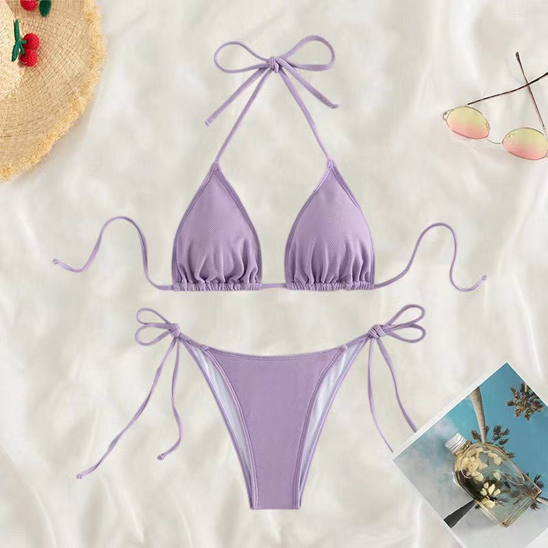 Swimwear Women Bandage Women Triangle Bathing Suits 2 Pieces Bikini Bowknot Swimsuit Bikini Set Swimwear Bikini Sets Bikinis Bathing Suit Push Up Swimsuit Summer Beachwear