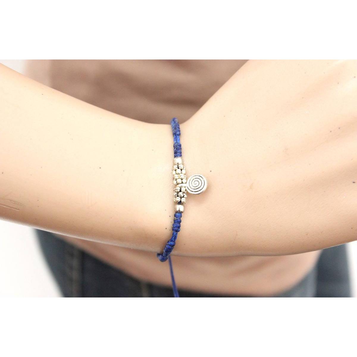 Hmong Silver .925 Charm Adjustable Bracelet - Thailand
