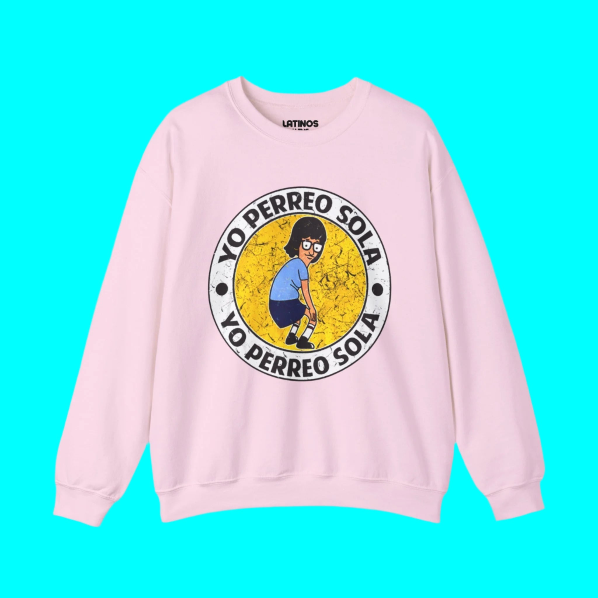 Sudadera Yo Perreo Sola Comfy Crewneck | Letra conejo bailarín | Camisetas Reggaeton | 3 colores