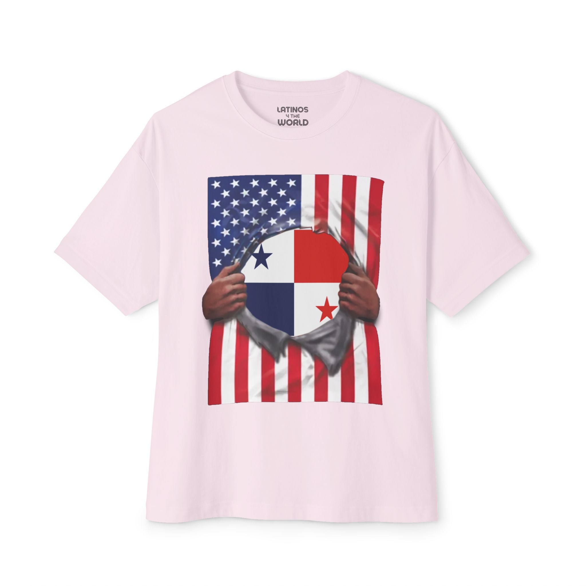 Camiseta Orgullo Bandera de Panamá + Bandera de EE. UU. | Bandera Panameña + Americana Rasgada 4 de Julio | Camisetas Virales Latinas Divertidas | Unisexo - 4 Colores