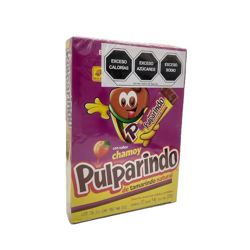 De La Rosa Pulparindo Chamoy Tamarindo Agrio con Albaricoque 20 unidades