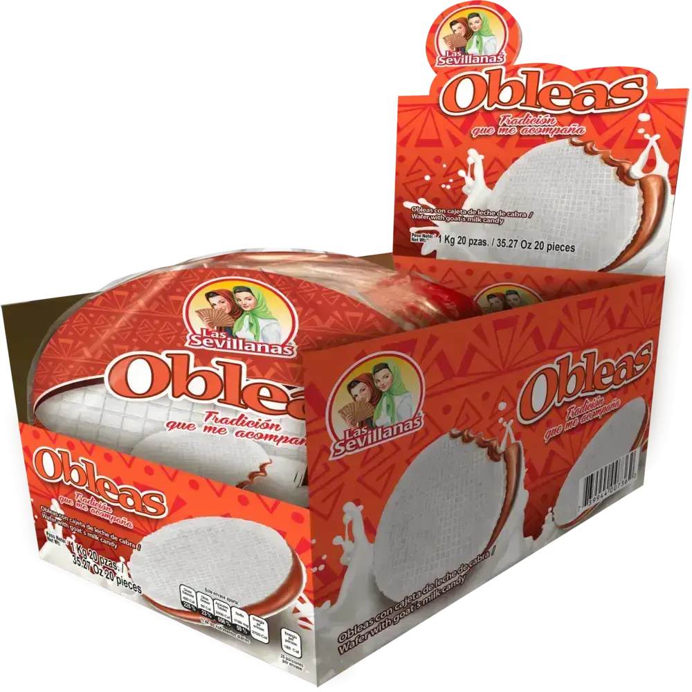 Las Sevillanas Obleas con Cajeta Exhibidor 6x20unid 40 g