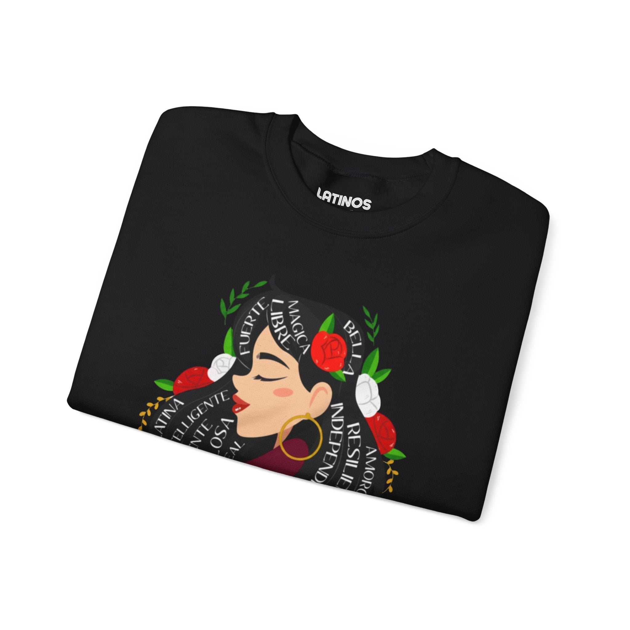 Soy Mujer (Bella, Leal, Latina, Valiente) Sudadera de cuello redondo con empoderamiento femenino | Cuello redondo con forro polar | 3 colores