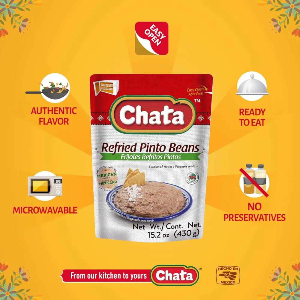 Frijoles Pintos Refritos Chata 15.2 oz
