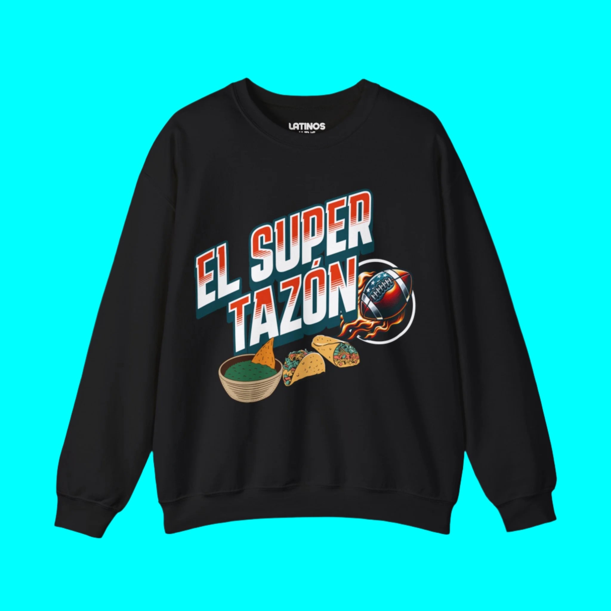 Sudadera con cuello redondo y forro polar de El Super Tazón Football | Divertida y viral, deportes latinos | 3 colores