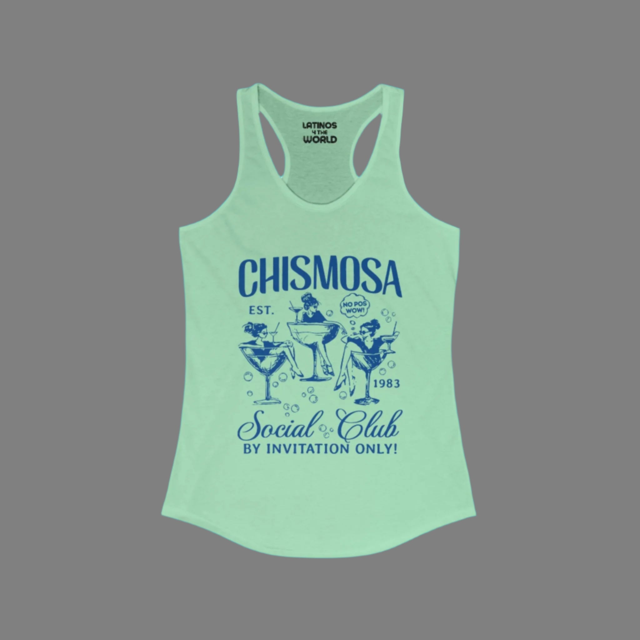 Camiseta sin mangas Chismosa Social Club | ¡No Pos Wow! ¡Solo por invitación! Divertida camiseta latina | 4 colores