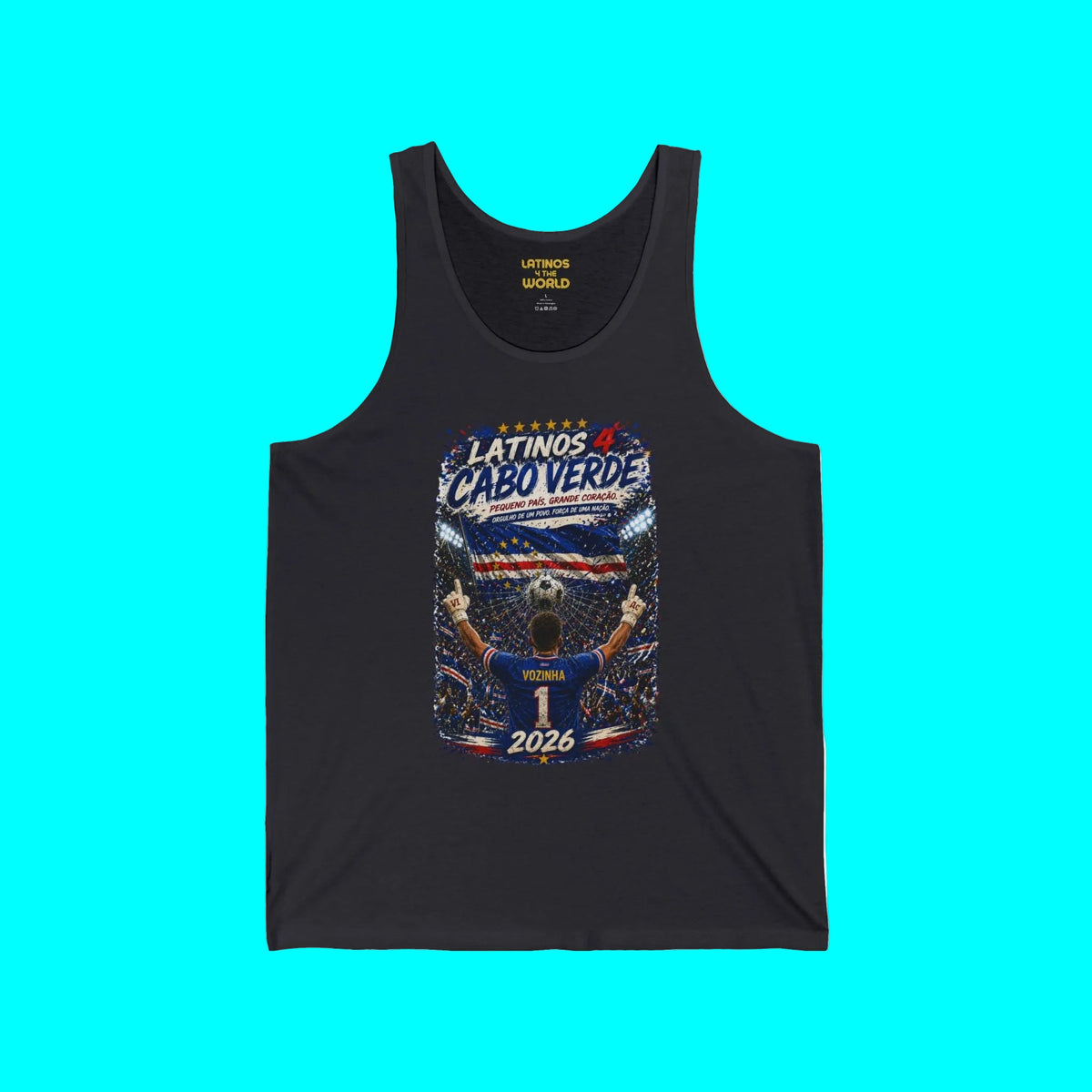 LATINOS 4 CABO VERDE Vozinha Jersey Tanktop | Light Cotton | World Soccer Tournament Viral Latino Tees | 3 COLORS