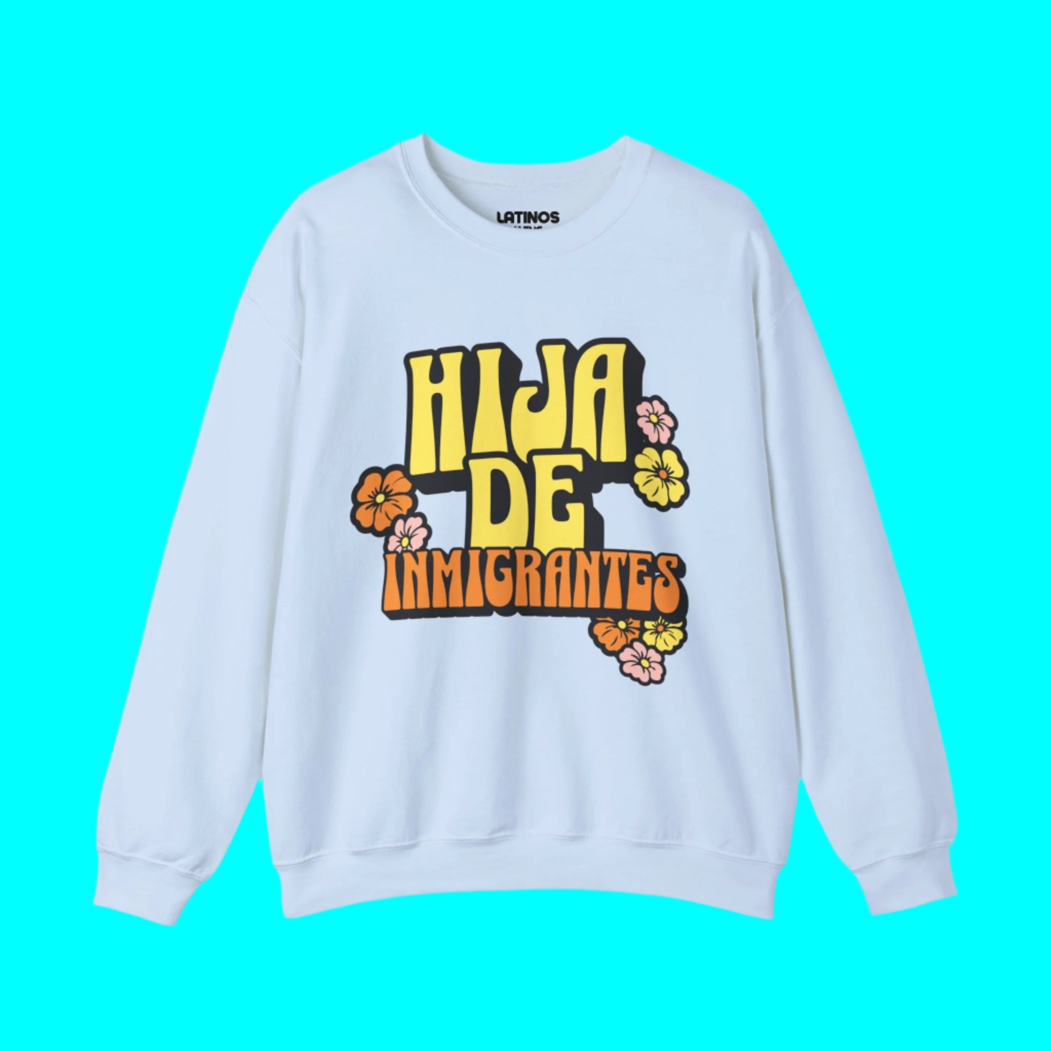 Sudadera con cuello redondo cómoda y forrada de vellón "Hija de Inmigrantes" | Linda, Bonita, Divertida, Latina | 3 Colores