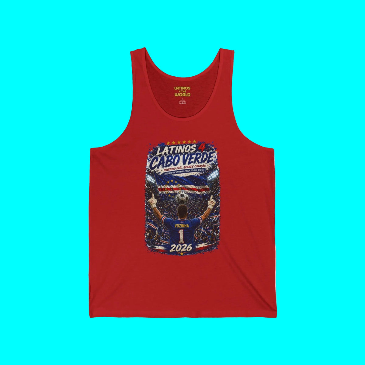 LATINOS 4 CABO VERDE Vozinha Jersey Tanktop | Light Cotton | World Soccer Tournament Viral Latino Tees | 3 COLORS