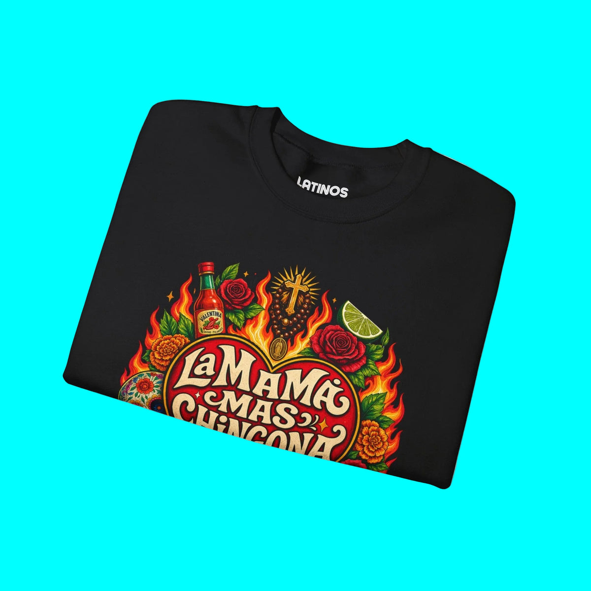 LA MAMÁ MAS CHINGONA Comfy Fleece-Lined Crewneck Sweatshirt | Dia De La Madre, Mother's Day | Funny Latino Pride