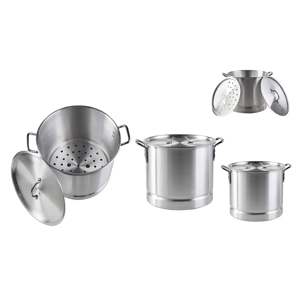 Juego de vaporeras de aluminio Imusa (8, 12, 16, 20 cuartos) Juego de 4 ollas