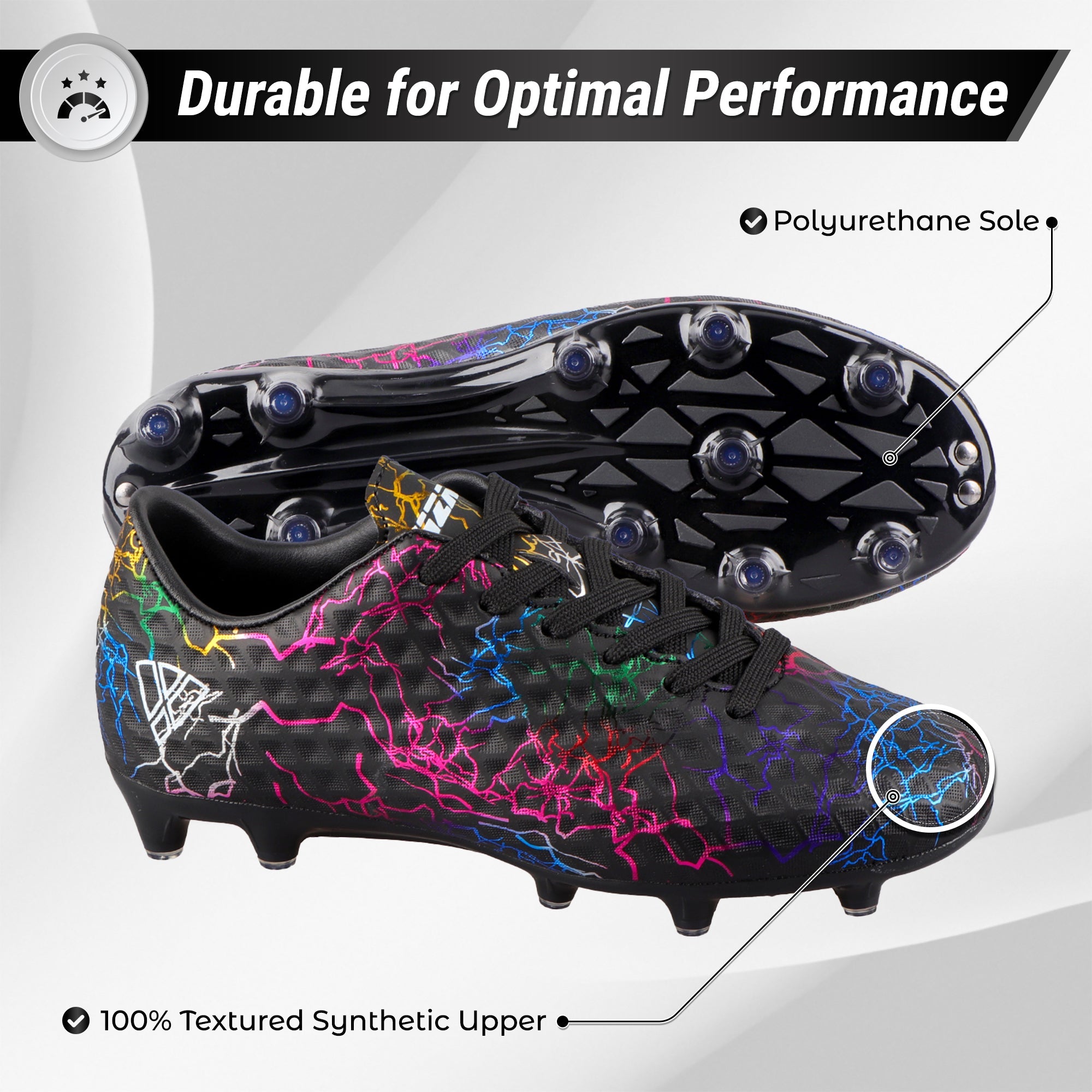 Zodiac JR. Firm Ground Soccer Shoes -Black