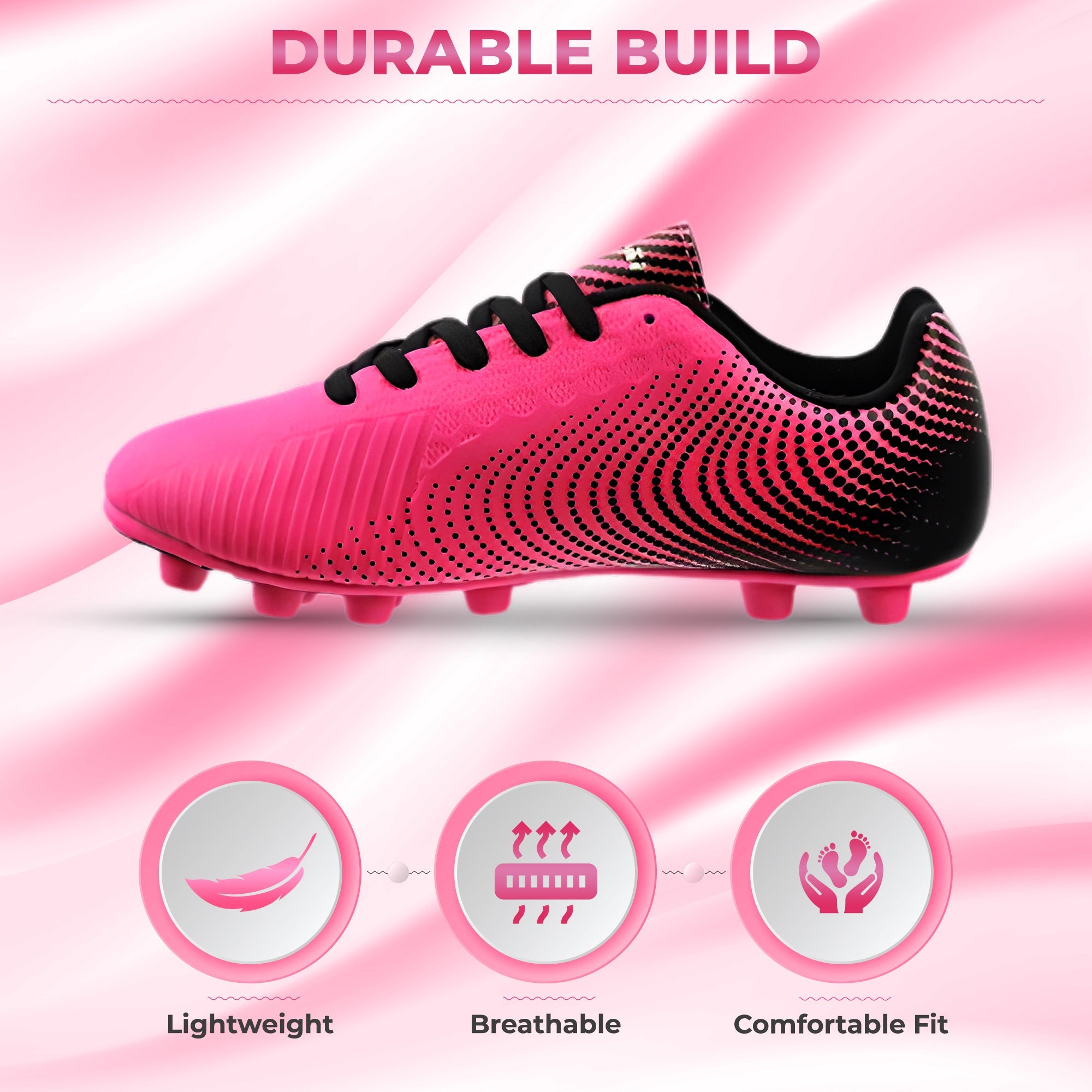 Stealth Firm Ground Soccer Shoes -Pink/Black