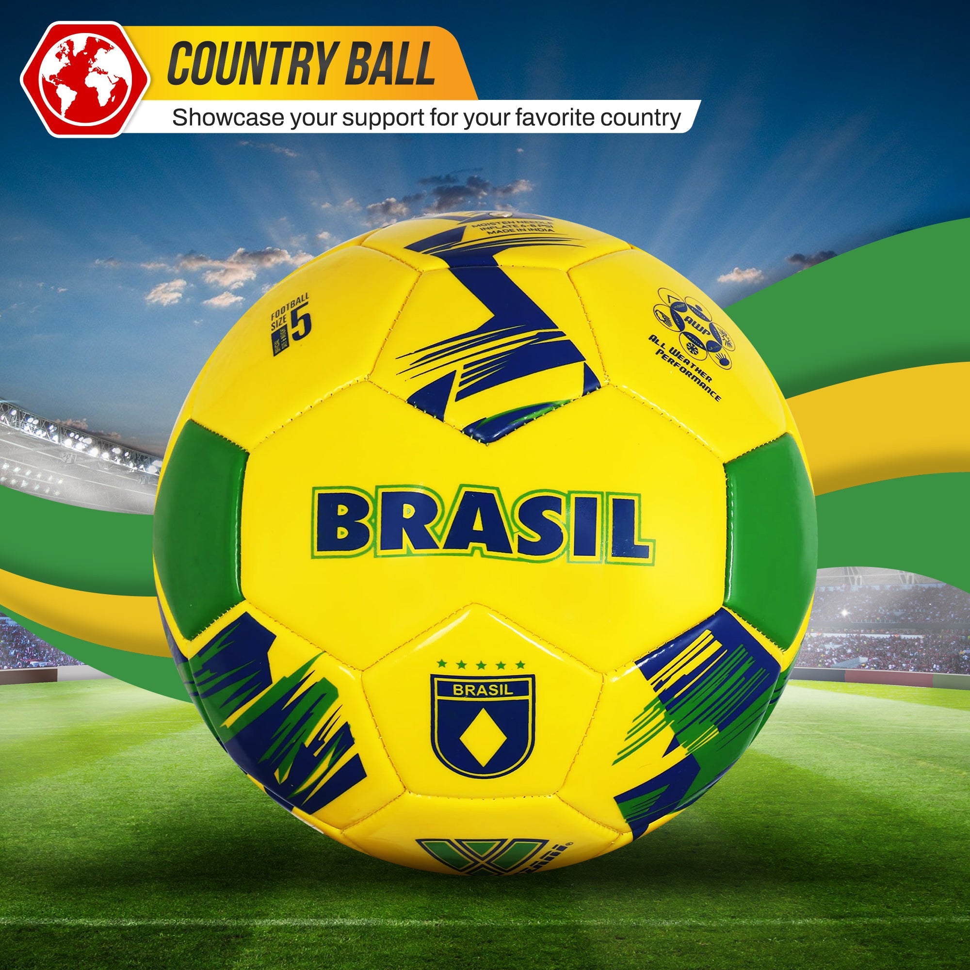 National Team Soccer Balls-Brazil Yellow