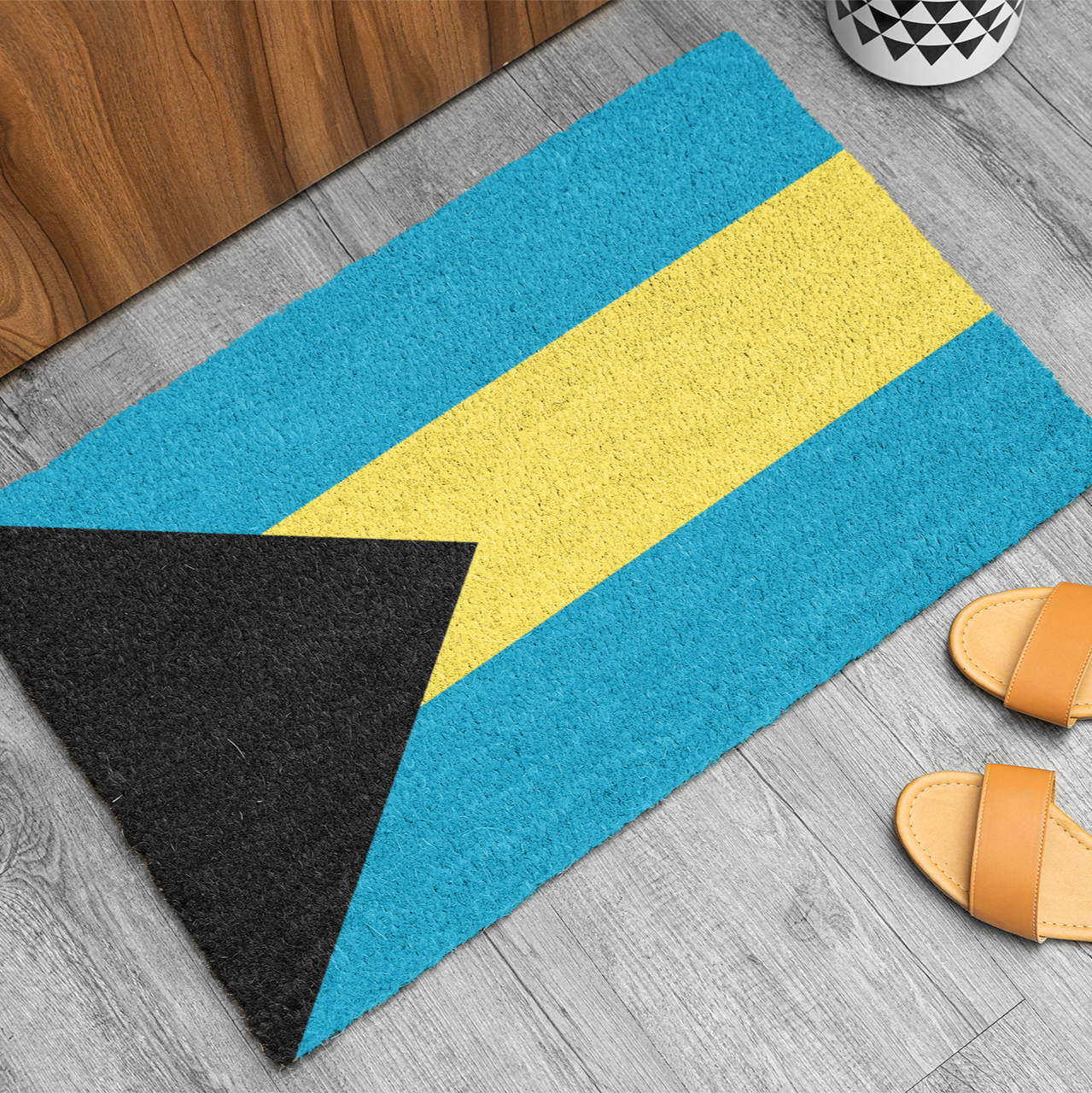 Alfombrilla Antideslizante para Exteriores Bandera de Bahamas | Nassau | Freeport de las Bahamas | 24"x36"