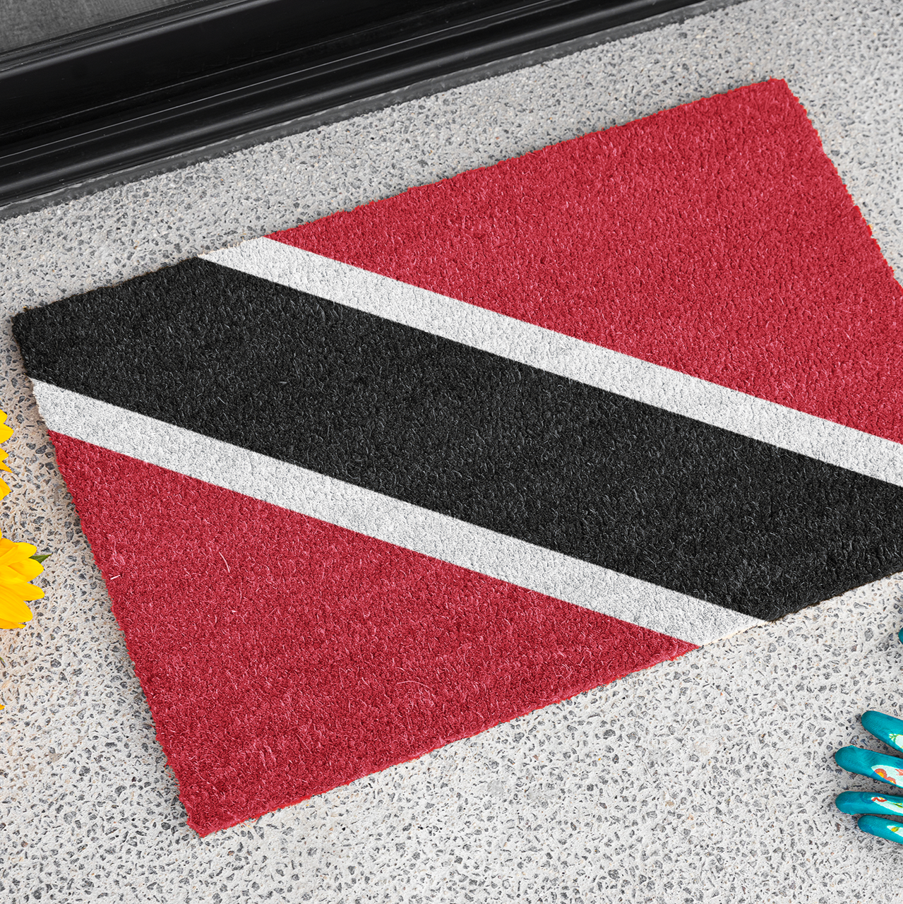 Alfombra Antideslizante para Exteriores con Bandera de Trinidad y Tobago | Chaguanas | San Fernando | 24"x36"