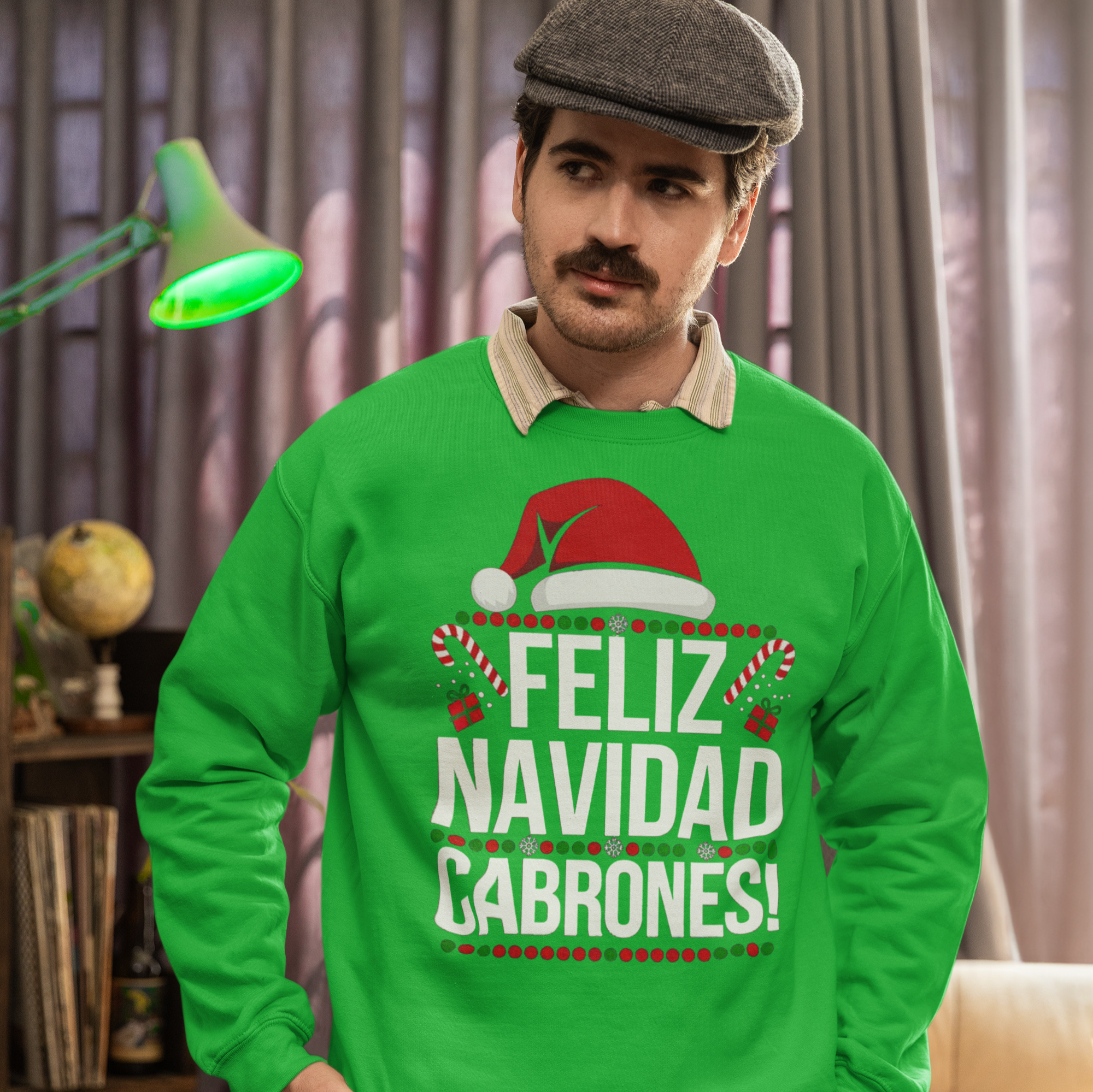 Suéter de Navidad "Feliz Navidad Cabrones" | Sudadera cómoda de cuello redondo | Divertido regalo de Navidad Latino | 4 colores