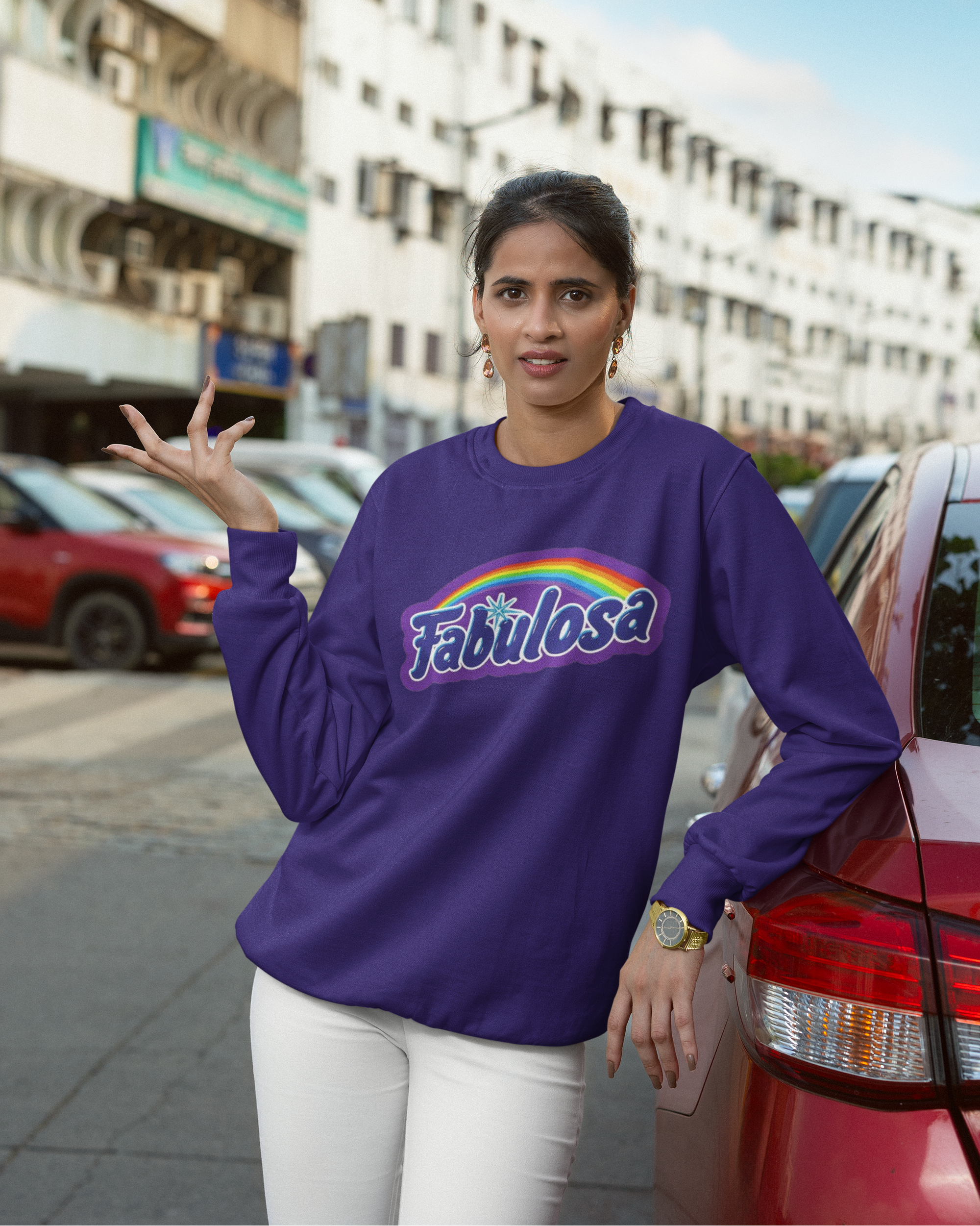 Sudadera cuello redondo "Fabulosa Comfy" | Viral, divertida, orgullo latino | 3 colores