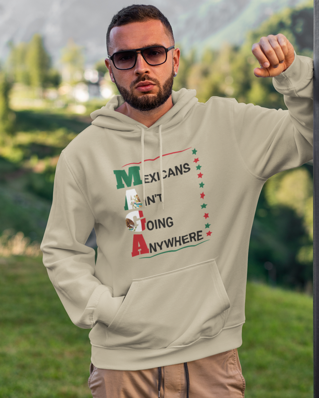 Sudadera cómoda y cálida "Los mexicanos no nos vamos a ningún lado" V2 | Orgullo latino divertido | 3 colores