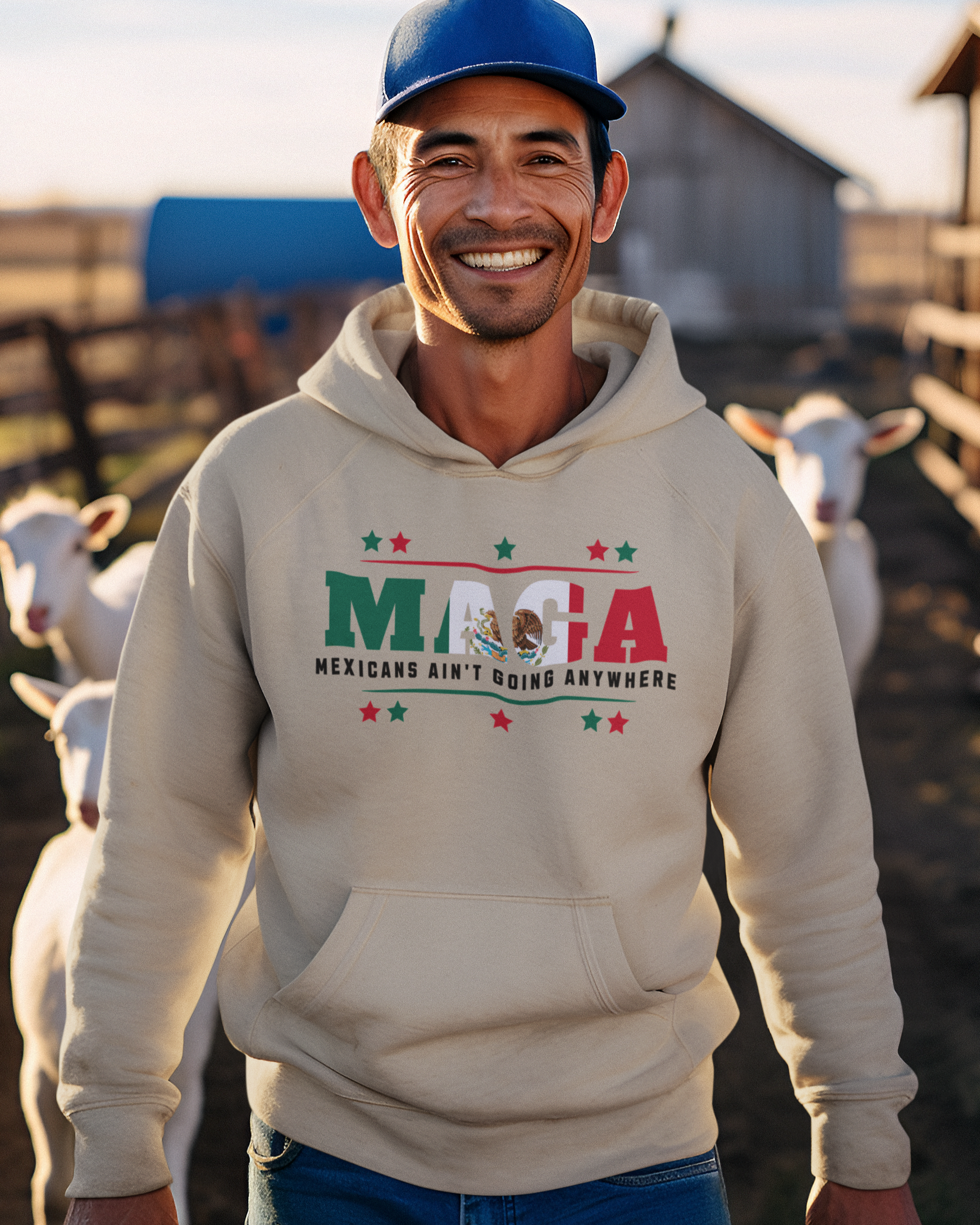 Mexicans Ain't Going Anywhere V1 Sudadera Cómoda y Cálida | Orgullo Latino Divertido | 3 Colores