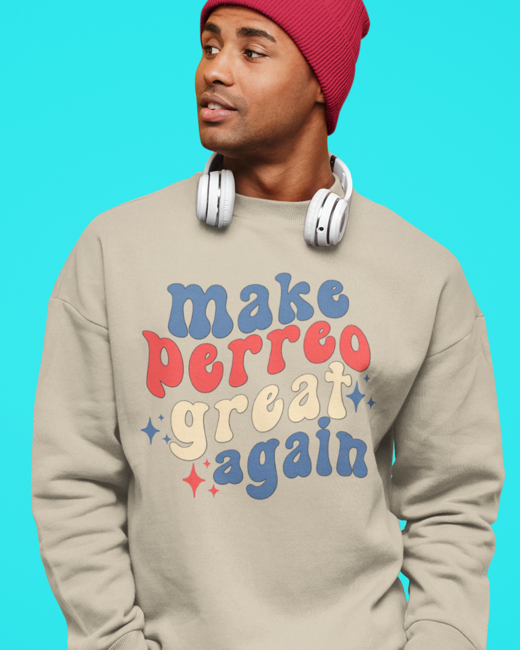 Sudadera Cuello Redondo Forrada de Felpa MPGA Make Perreo Great Again | Orgullo Latino Reggaeton Divertido Viral | 3 Colores