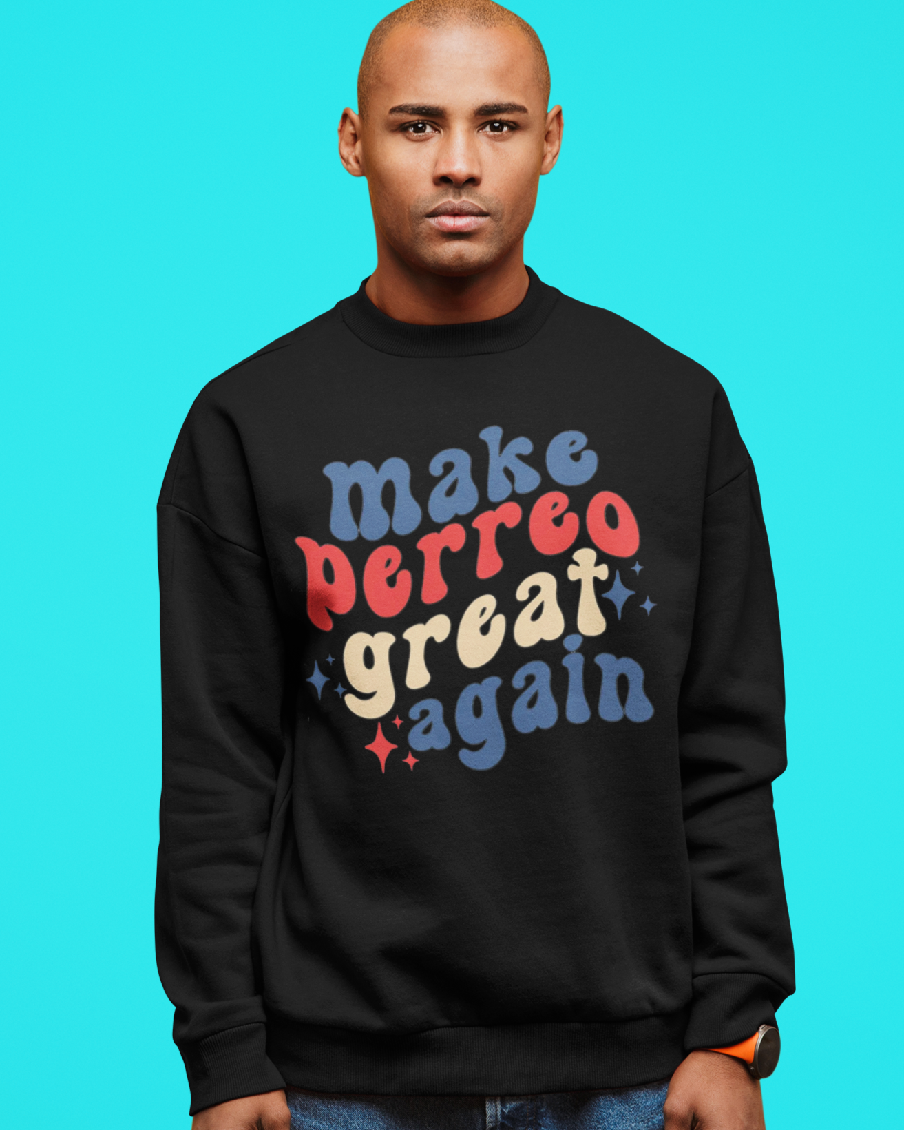 Sudadera Cuello Redondo Forrada de Felpa MPGA Make Perreo Great Again | Orgullo Latino Reggaeton Divertido Viral | 3 Colores