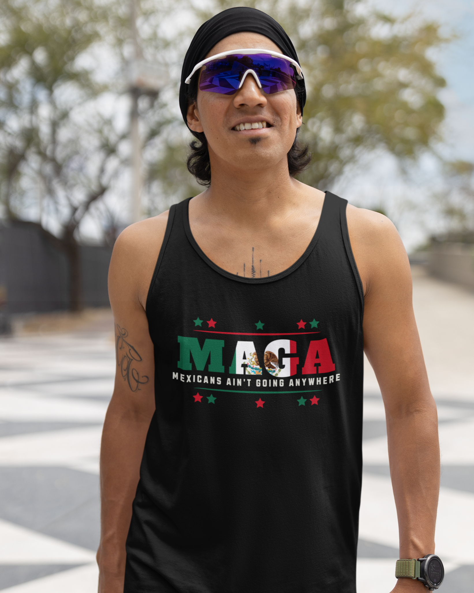Mexicans Ain't Going Anywhere V1 Tanktop | Light Cotton | 4th Of July USA Funny Latino Tees | 4 COLORS