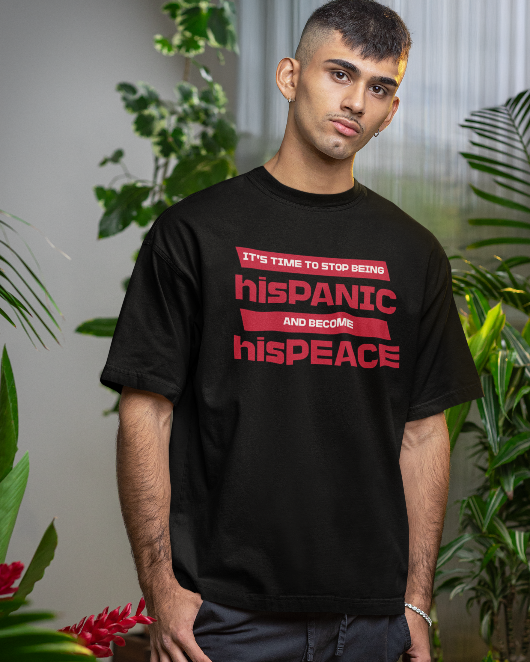 Camiseta "Es hora de dejar de ser hisPANIC y convertirse en hisPEACE" | Camisetas virales divertidas de relaciones de orgullo latino
