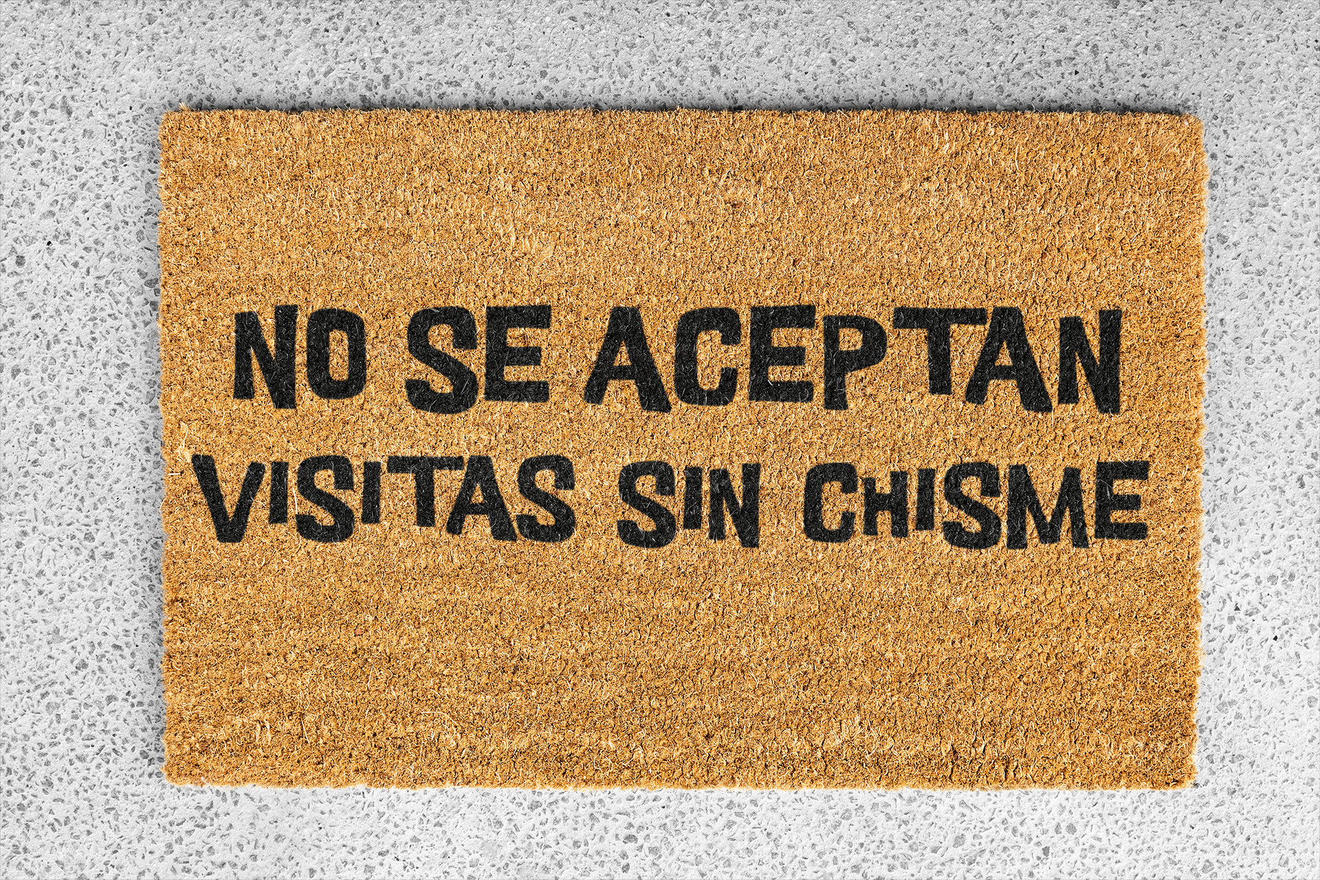 Felpudo divertido antideslizante "No Se Aceptan Visitas Sin Chisme" | Decoración del hogar para latinos | 18" x 30"