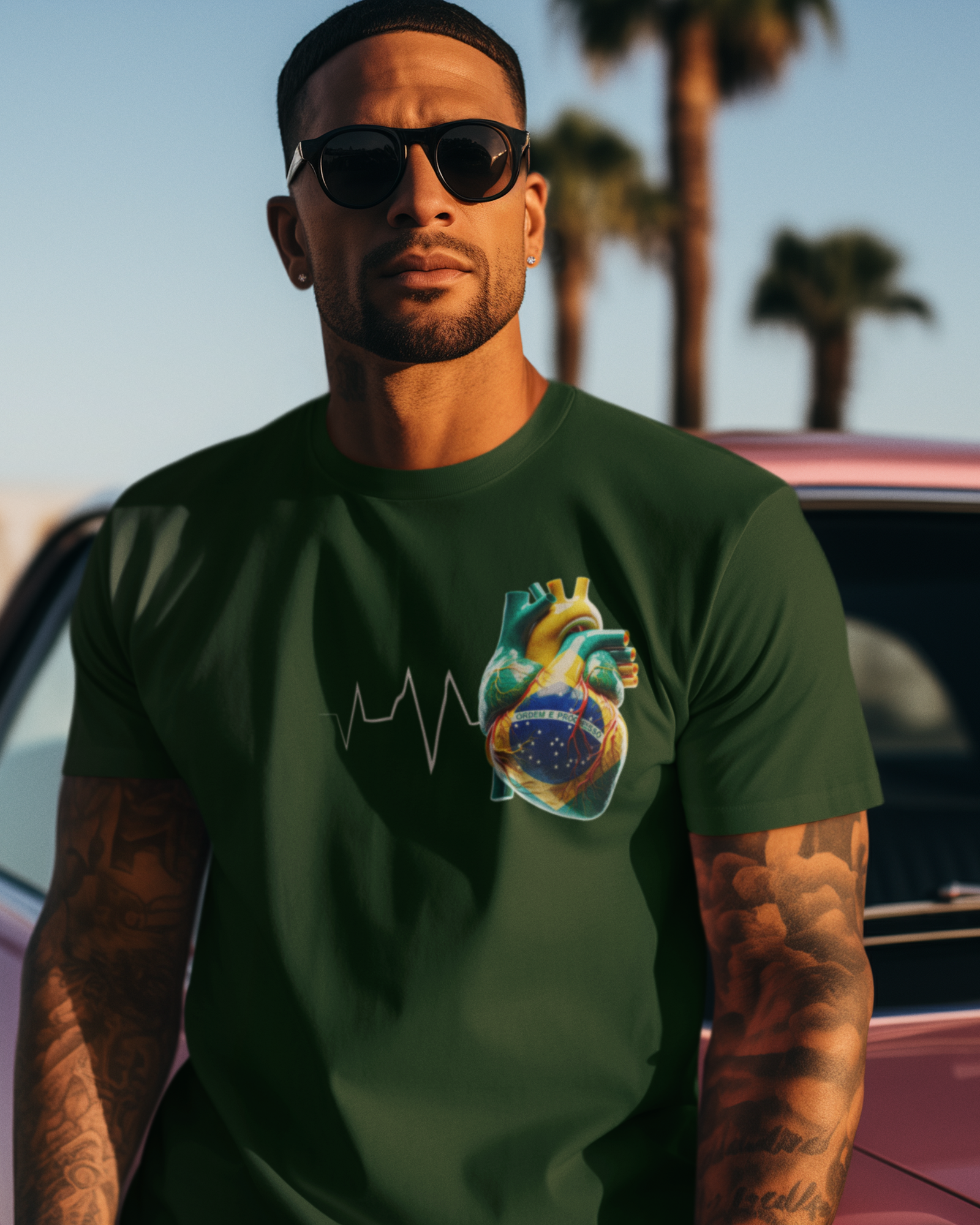 BRAZIL Always In My Heart T-shirt | Brazilian Heartbeat Corazon | Latino Pride Funny Viral Tees