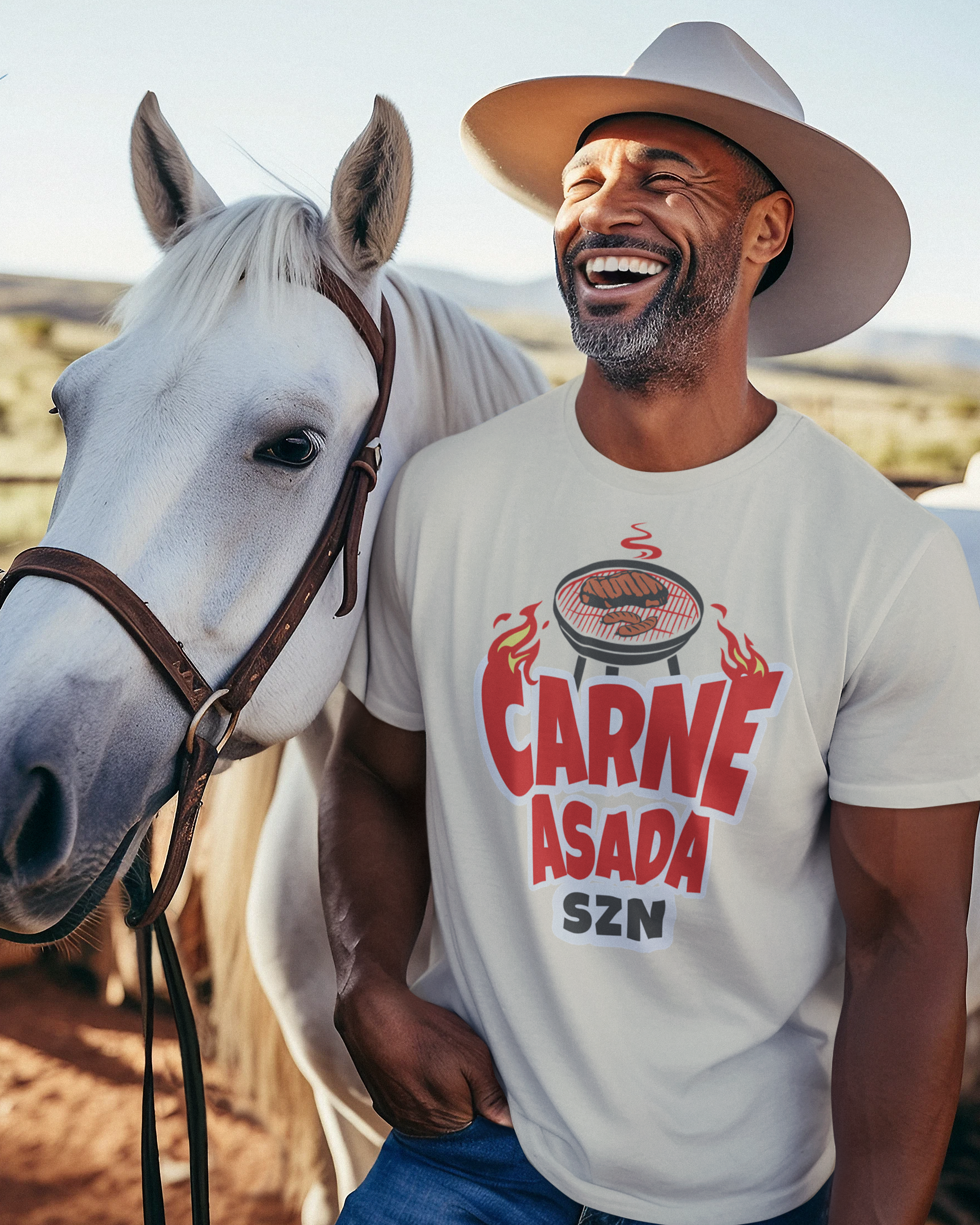 CARNE ASADA SZN T-shirt | BBQ Season July 4th USA Viva Mexico American | Latino Pride Funny Viral Tees