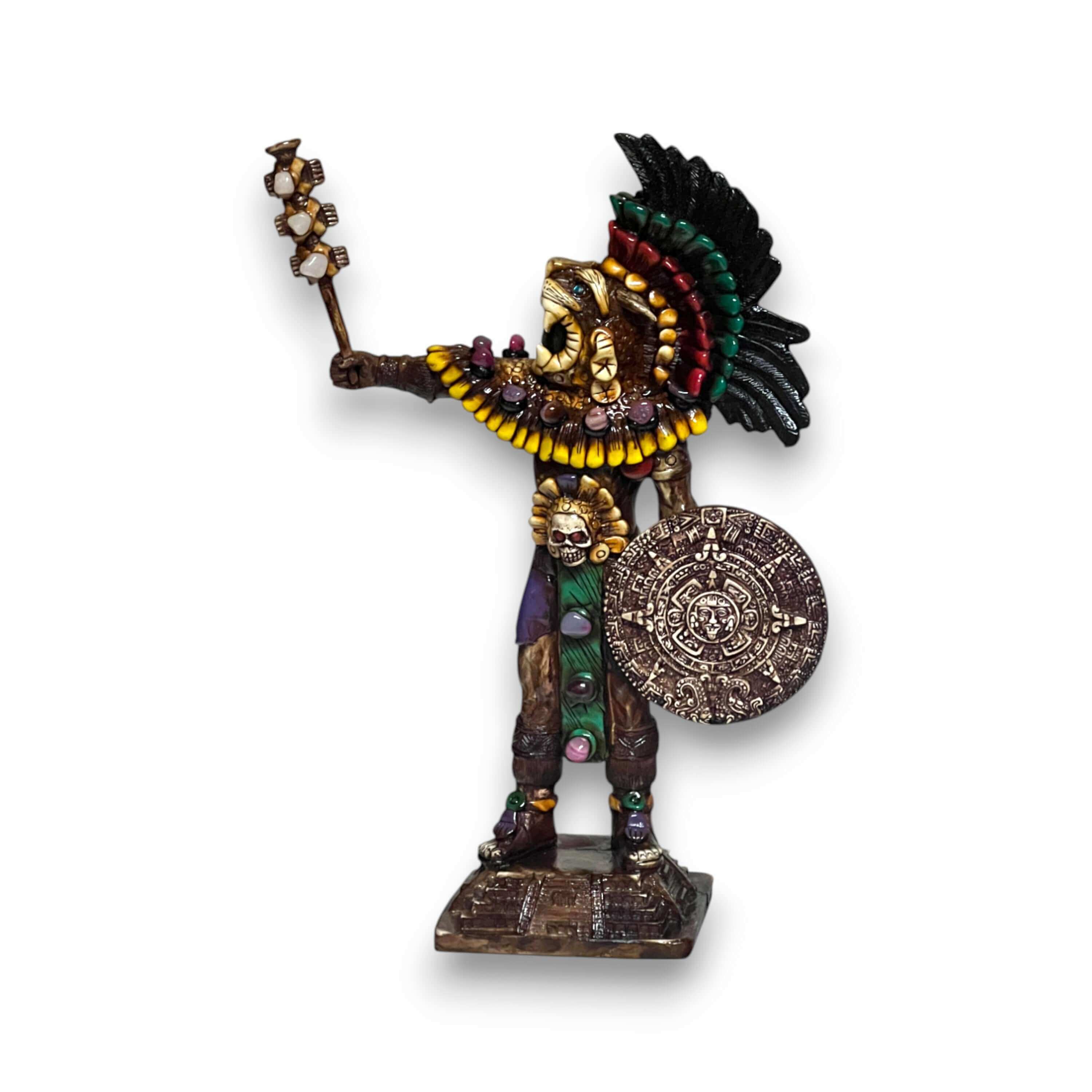 Estatua de guerrero azteca | Escultura cultural artesanal