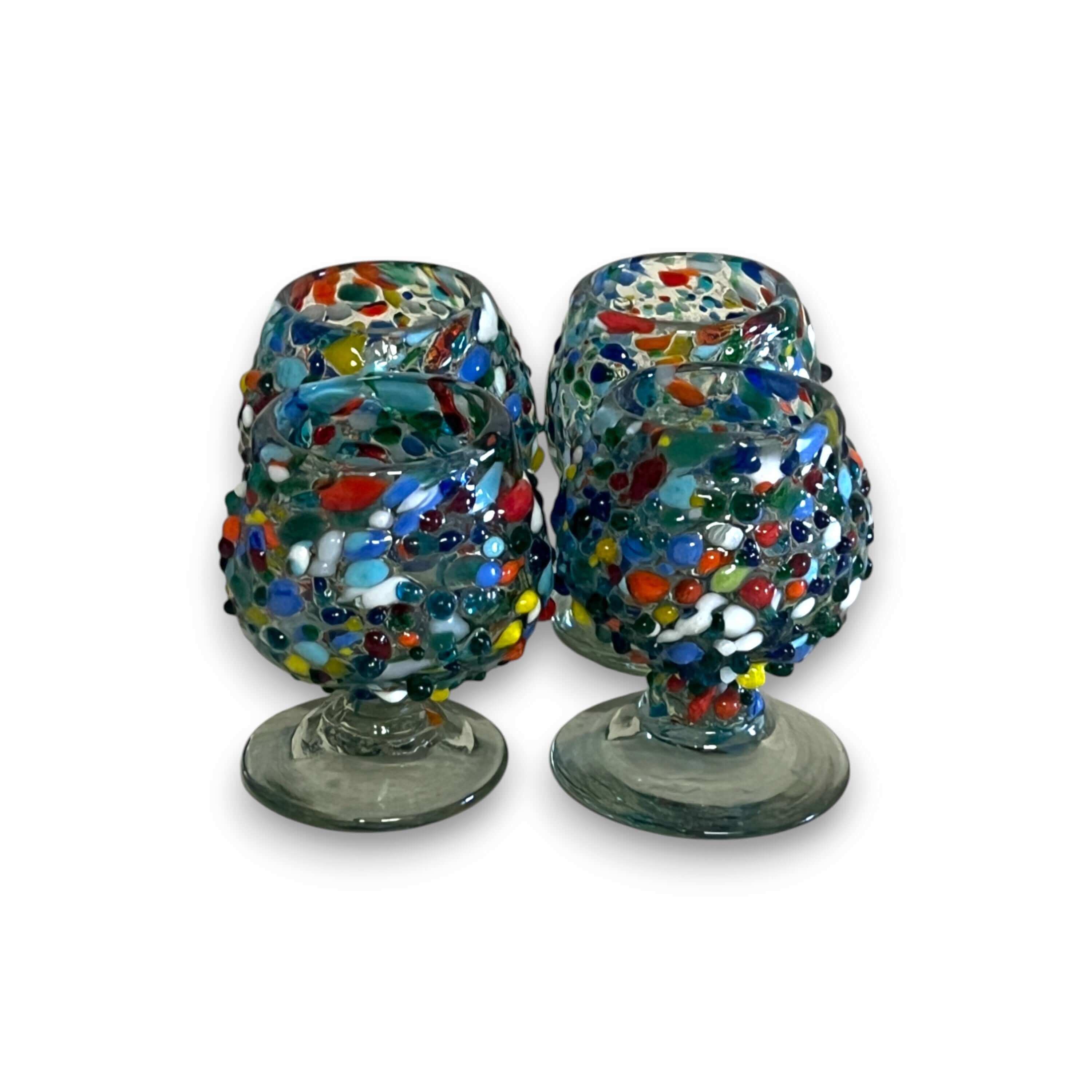 Vaso Tequilero Confeti Rock | Vaso tipo coñac mexicano hecho a mano