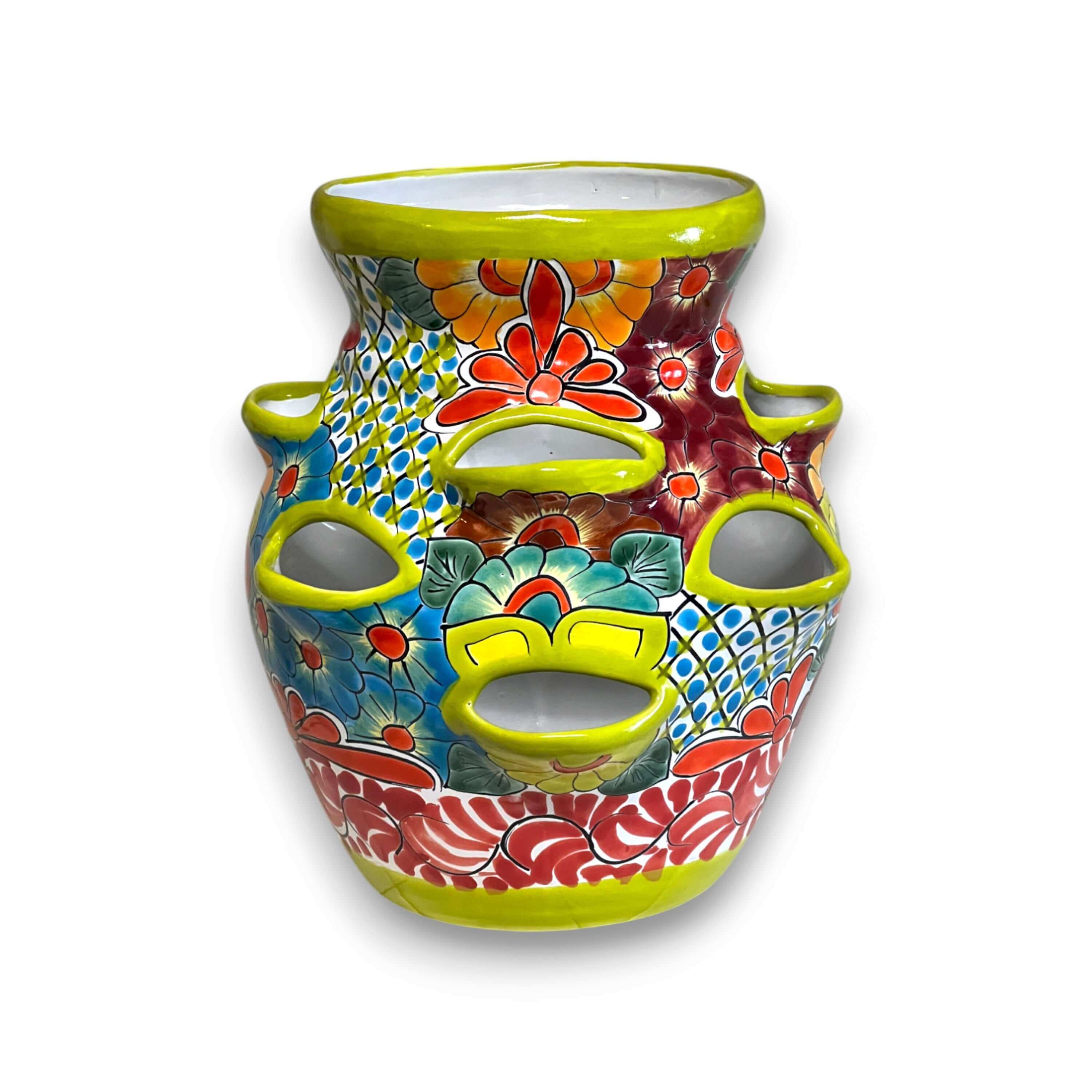 Maceta Jardinera de Fresa Talavera | Cerámica Mexicana Pintada a Mano