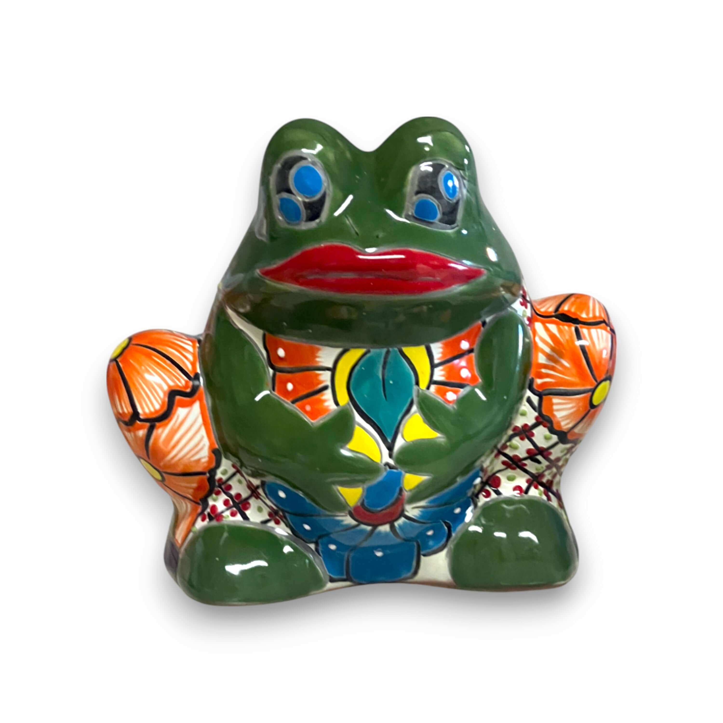 Maceta de rana de Talavera | Cerámica mexicana artesanal colorida